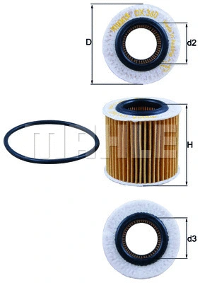 Alyvos filtras MAHLE OX 360D