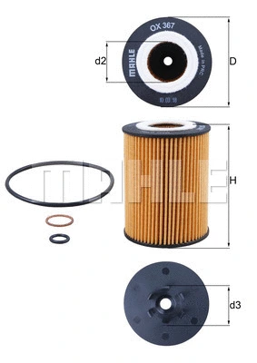 Alyvos filtras MAHLE OX 367D