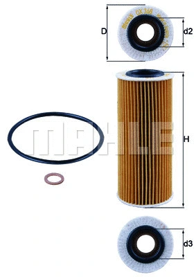 Alyvos filtras MAHLE OX 368D1