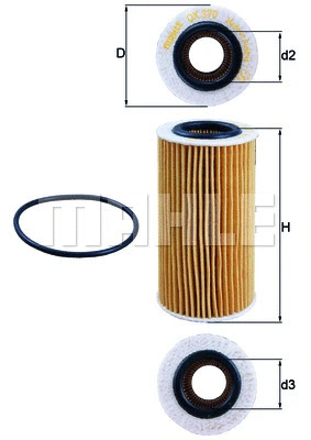 Alyvos filtras MAHLE OX 370D
