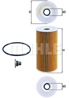 Alyvos filtras MAHLE OX 377D