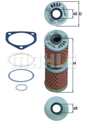 Alyvos filtras MAHLE OX 37D