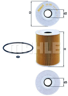 Alyvos filtras MAHLE OX 380D