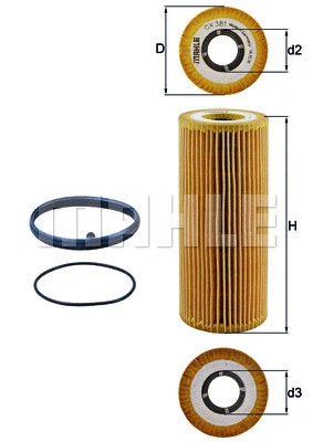 Alyvos filtras MAHLE OX 381D