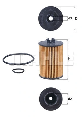 Alyvos filtras MAHLE OX 382D