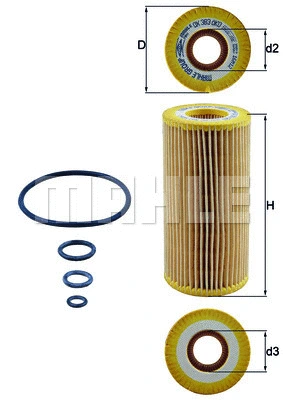 Alyvos filtras MAHLE OX 383D