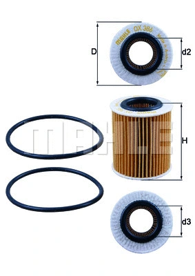 Alyvos filtras MAHLE OX 386D