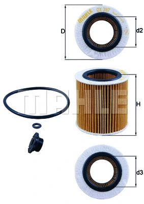 Alyvos filtras MAHLE OX 387D1