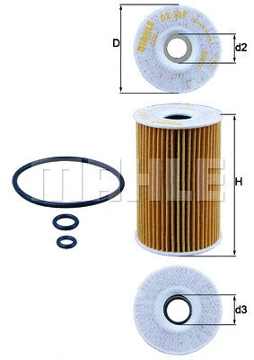Alyvos filtras MAHLE OX 388D