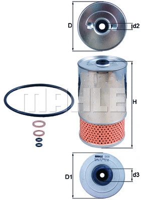Alyvos filtras MAHLE OX 38D