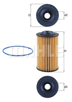 Alyvos filtras MAHLE OX 399D