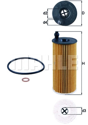 Alyvos filtras MAHLE OX 404D