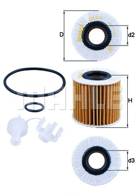 Alyvos filtras MAHLE OX 414D1