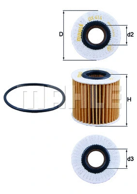 Alyvos filtras MAHLE OX 414D2