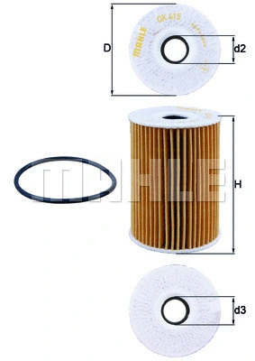 Alyvos filtras MAHLE OX 415D