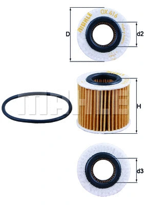 Alyvos filtras MAHLE OX 416D1