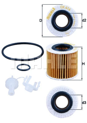 Alyvos filtras MAHLE OX 416D2