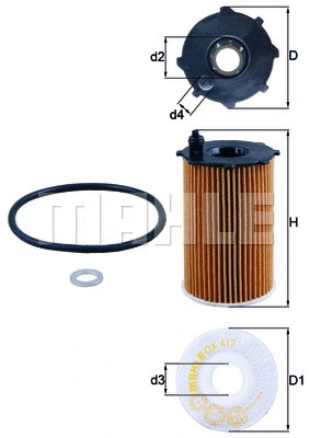 Alyvos filtras MAHLE OX 417D