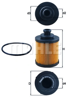 Alyvos filtras MAHLE OX 418D