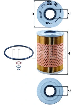 Alyvos filtras MAHLE OX 41D
