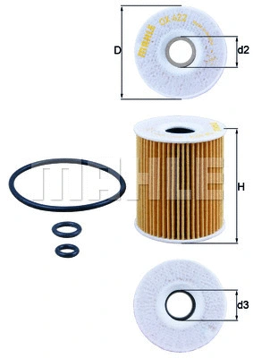 Alyvos filtras MAHLE OX 422D