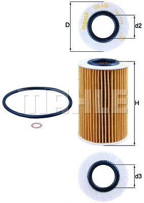 Alyvos filtras MAHLE OX 436D