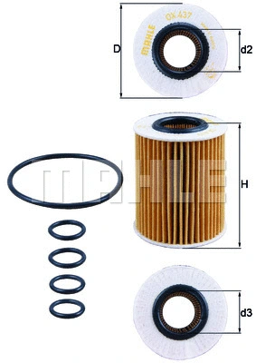 Alyvos filtras MAHLE OX 437D