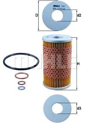 Alyvos filtras MAHLE OX 47D