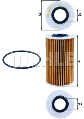 Alyvos filtras MAHLE OX 554D1