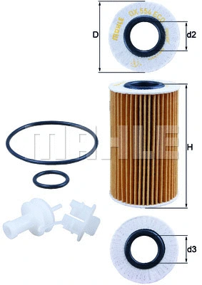 Alyvos filtras MAHLE OX 554D2