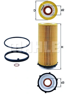 Alyvos filtras MAHLE OX 560D