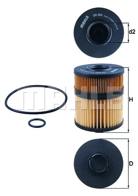 Alyvos filtras MAHLE OX 563D