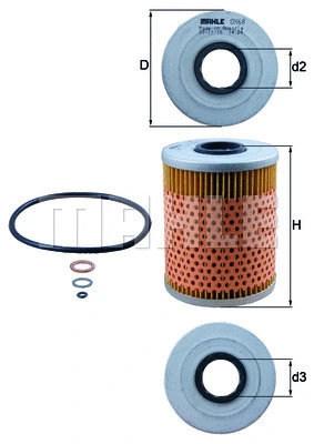 Alyvos filtras MAHLE OX 68D