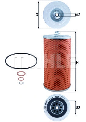 Alyvos filtras MAHLE OX 69D