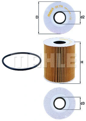 Alyvos filtras MAHLE OX 776D