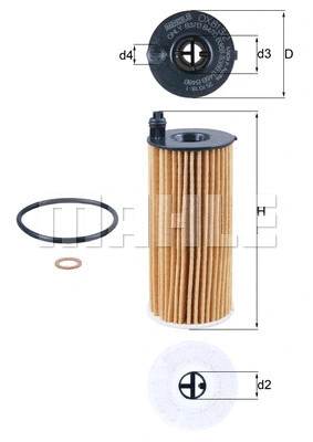 Alyvos filtras MAHLE OX 813/2D