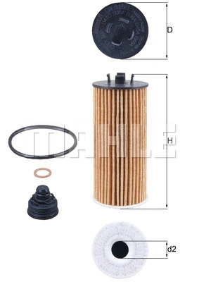 Alyvos filtras MAHLE OX 815/1D