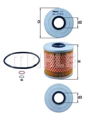 Alyvos filtras MAHLE OX 91D