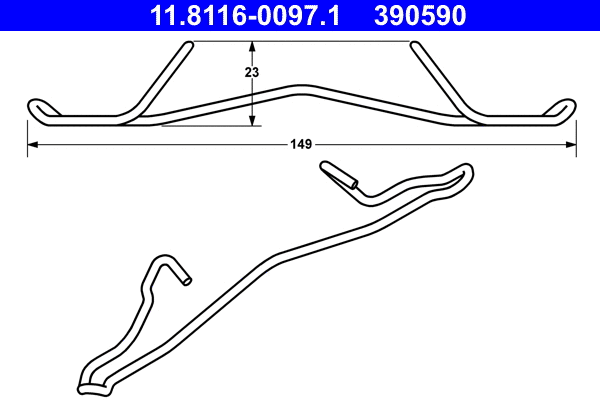 Stabdžių apkabos spyruoklė ATE 11.8116-0097.1