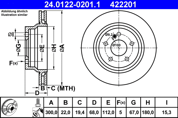 Stabdžių diskas ATE 24.0122-0201.1
