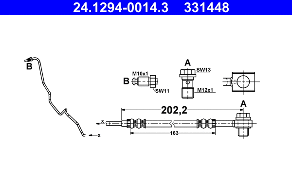Stabdžių žarnelė ATE 24.1294-0014.3