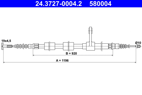 Stovėjimo stabdžio trosas ATE 24.3727-0004.2