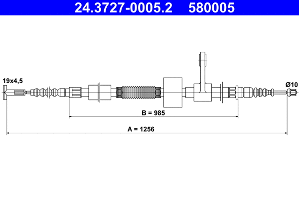 Stovėjimo stabdžio trosas ATE 24.3727-0005.2