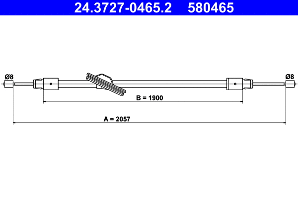 Stovėjimo stabdžio trosas ATE 24.3727-0465.2