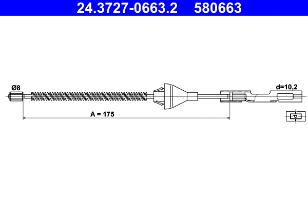 Stovėjimo stabdžio trosas ATE 24.3727-0663.2