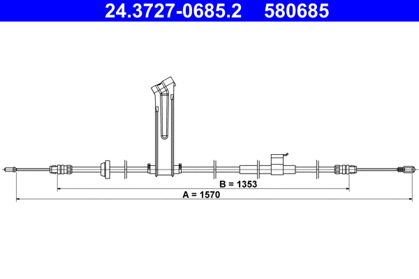 Stovėjimo stabdžio trosas ATE 24.3727-0685.2