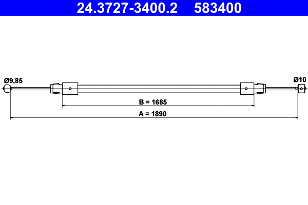 Stovėjimo stabdžio trosas ATE 24.3727-3400.2