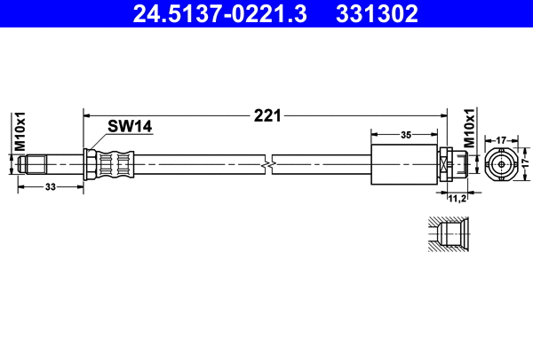 Stabdžių žarnelė ATE 24.5137-0221.3