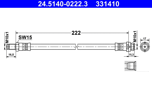 Stabdžių žarnelė ATE 24.5140-0222.3