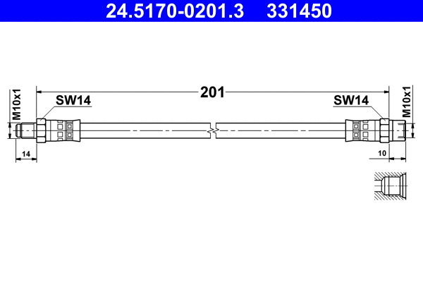Stabdžių žarnelė ATE 24.5170-0201.3